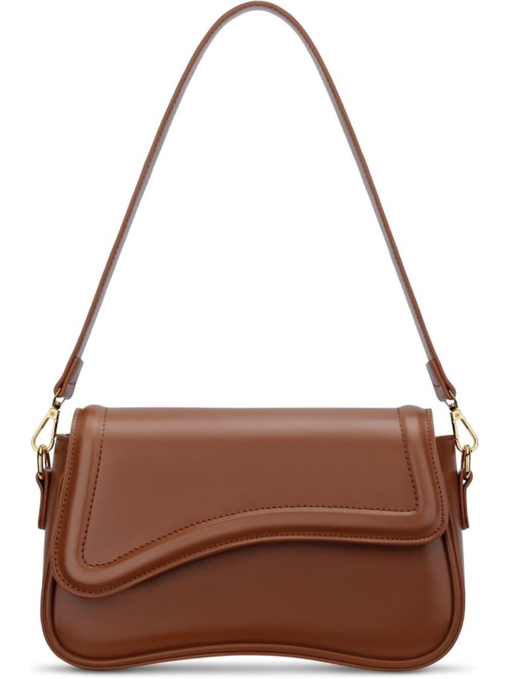 Women's Dark Brown Small Clutch Purses Cute Hobo Imported Handbag Shoulder Bag